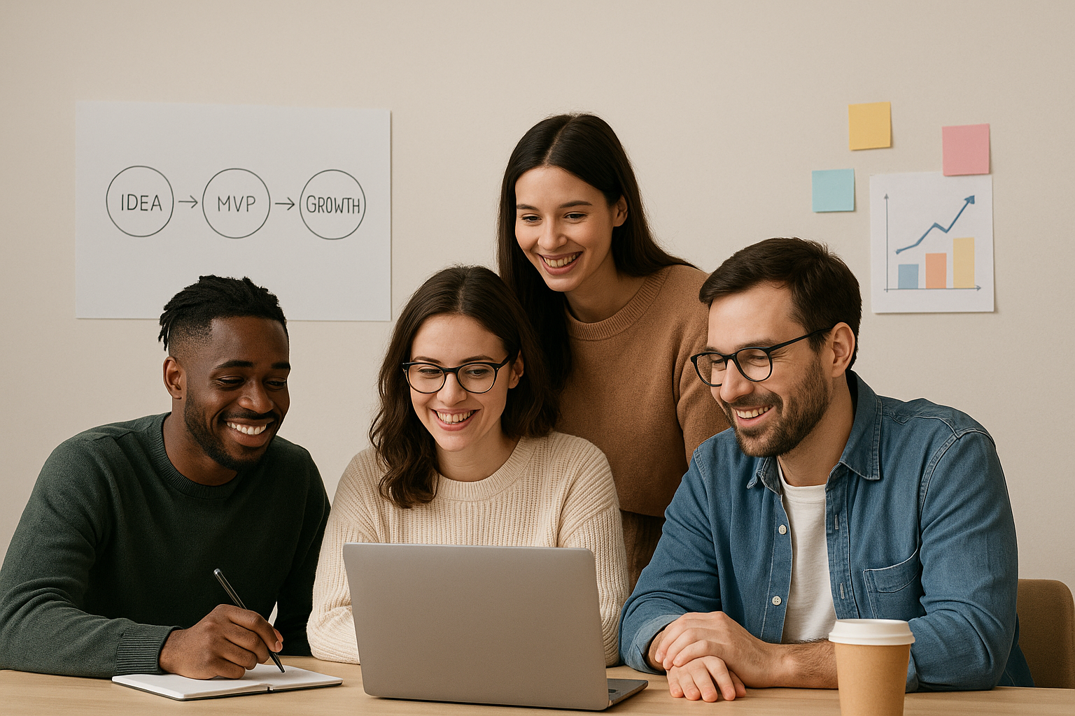 Entrepreneurs construisant leur startup